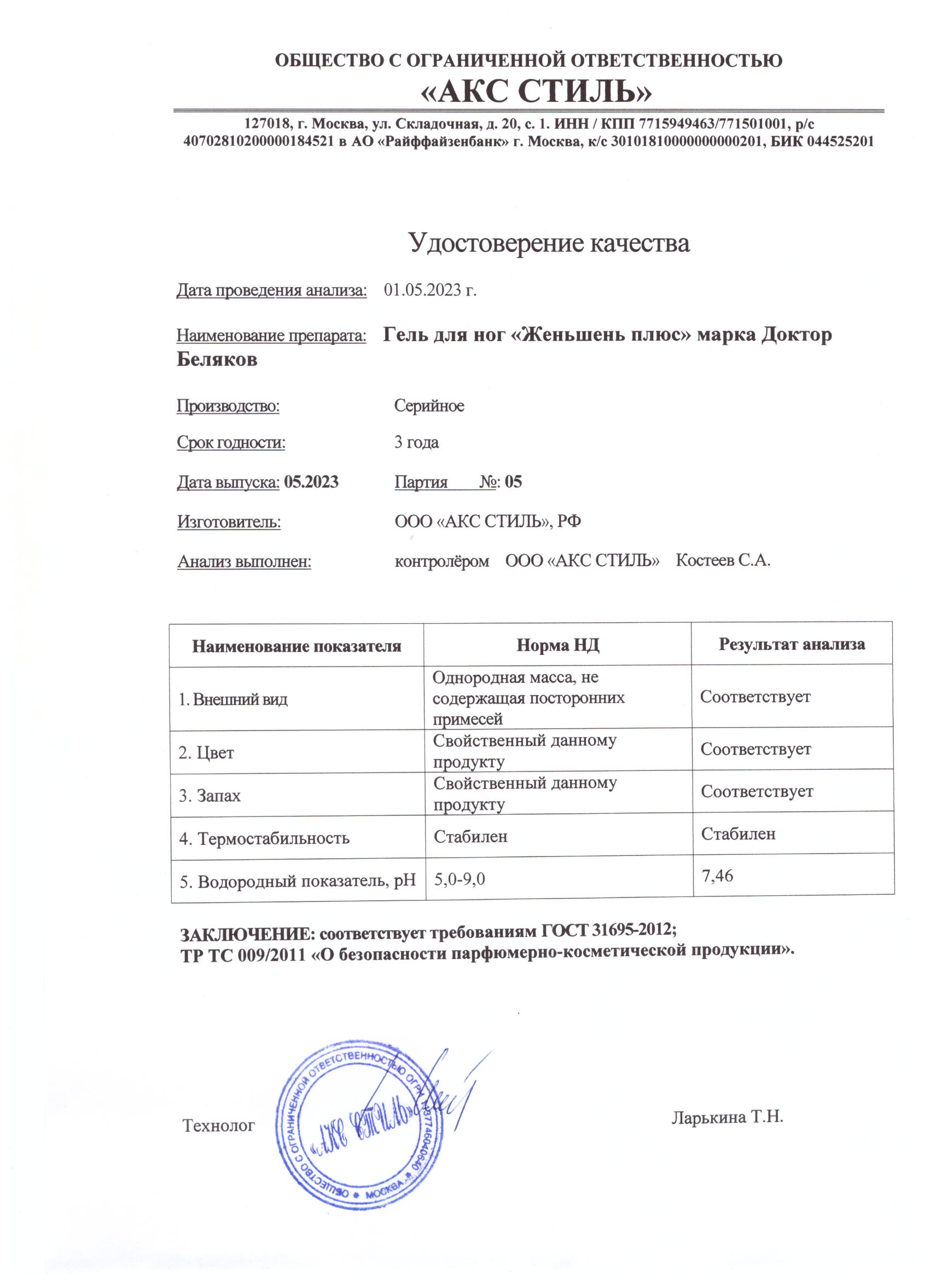 Паспорт №052023